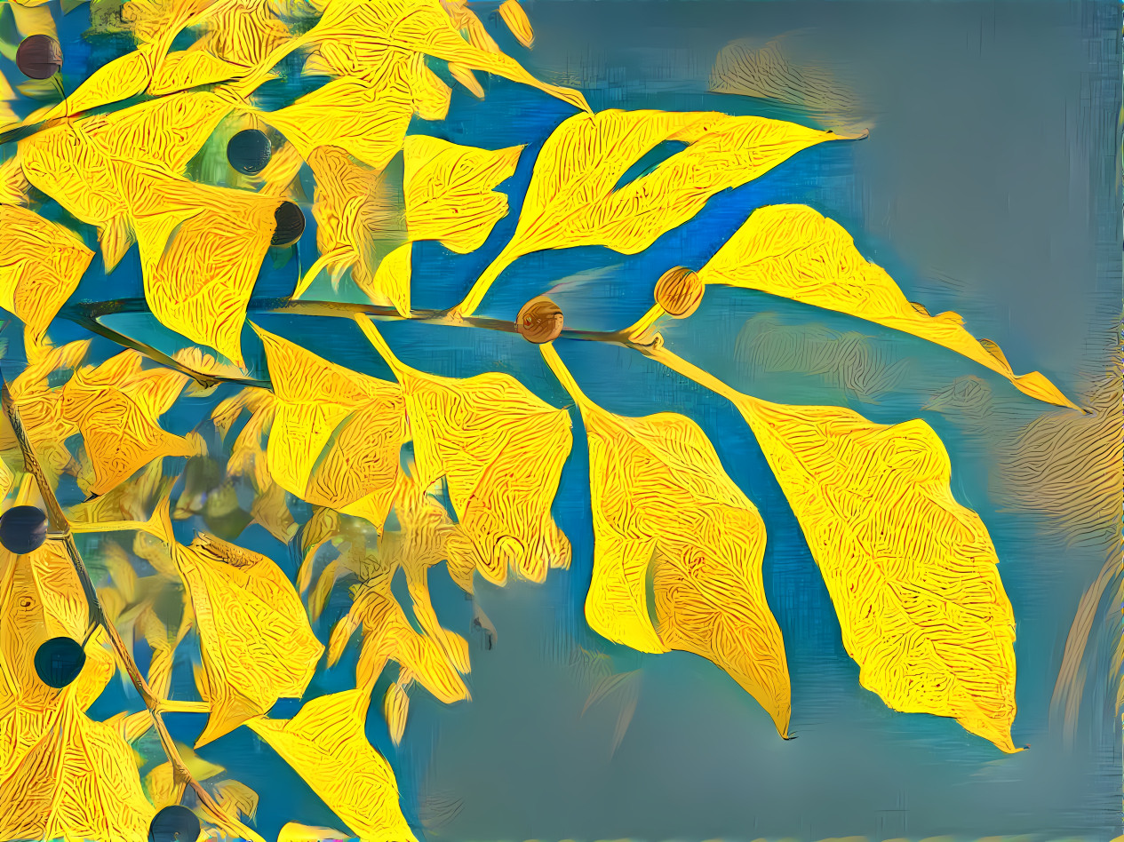 fall leaves deep dreamed with AI-generated style
