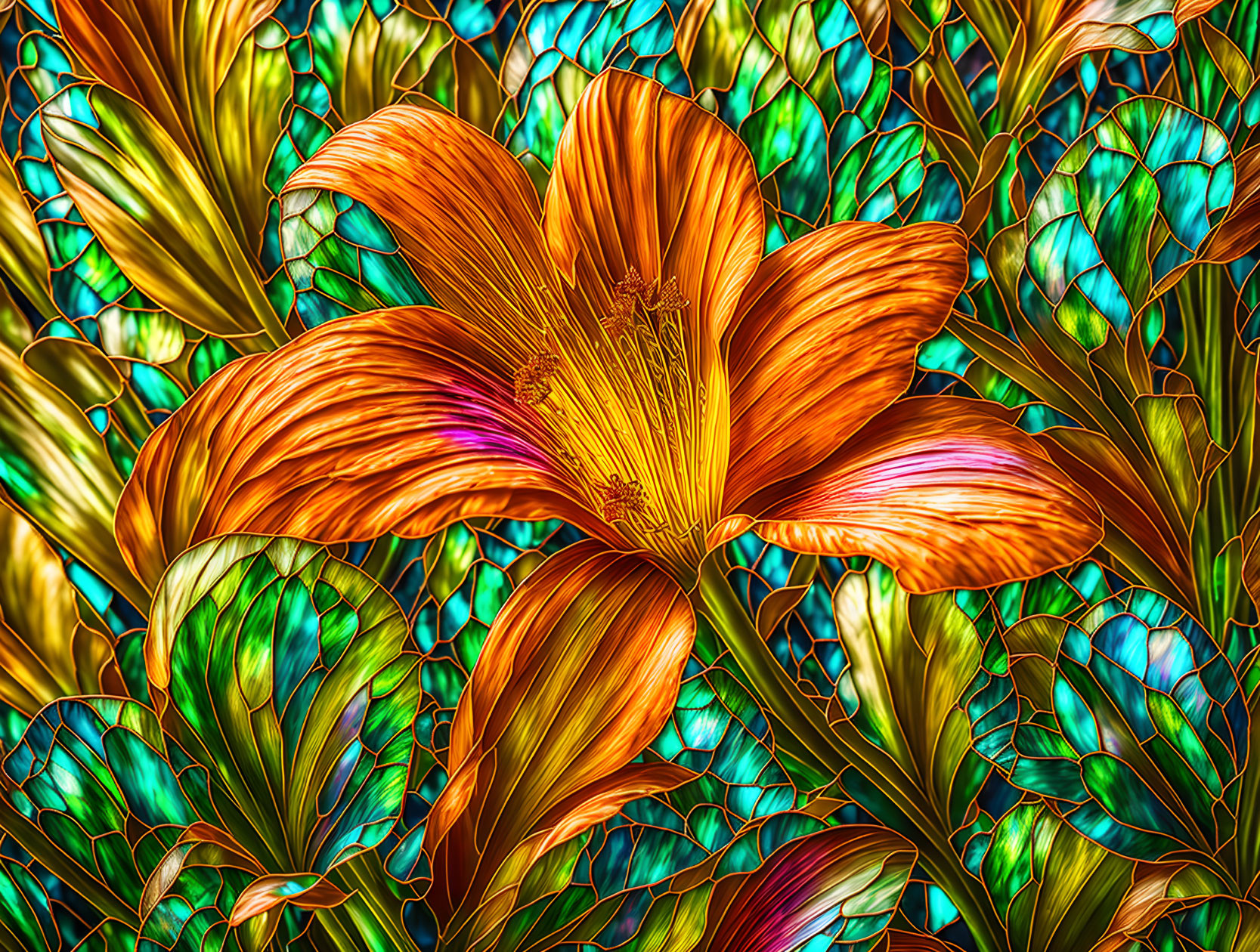 stained glass daylily