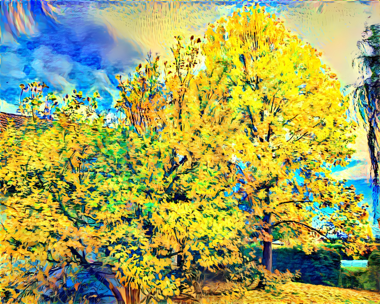 fall leaves pretified by a van gogh style