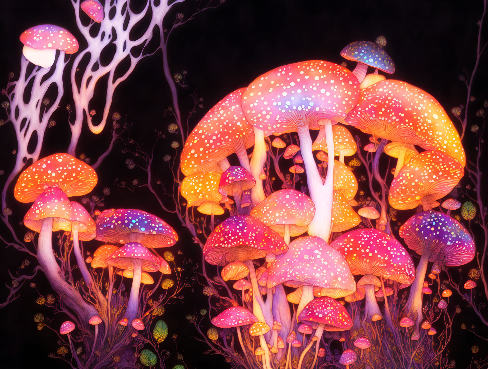 glow-in-the-dark mushrooms