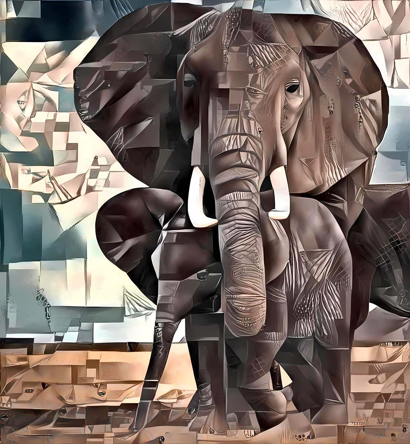 Elephant Cubist