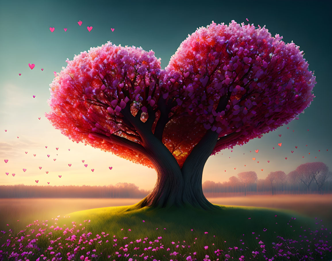 A heart shaped tree in Spring