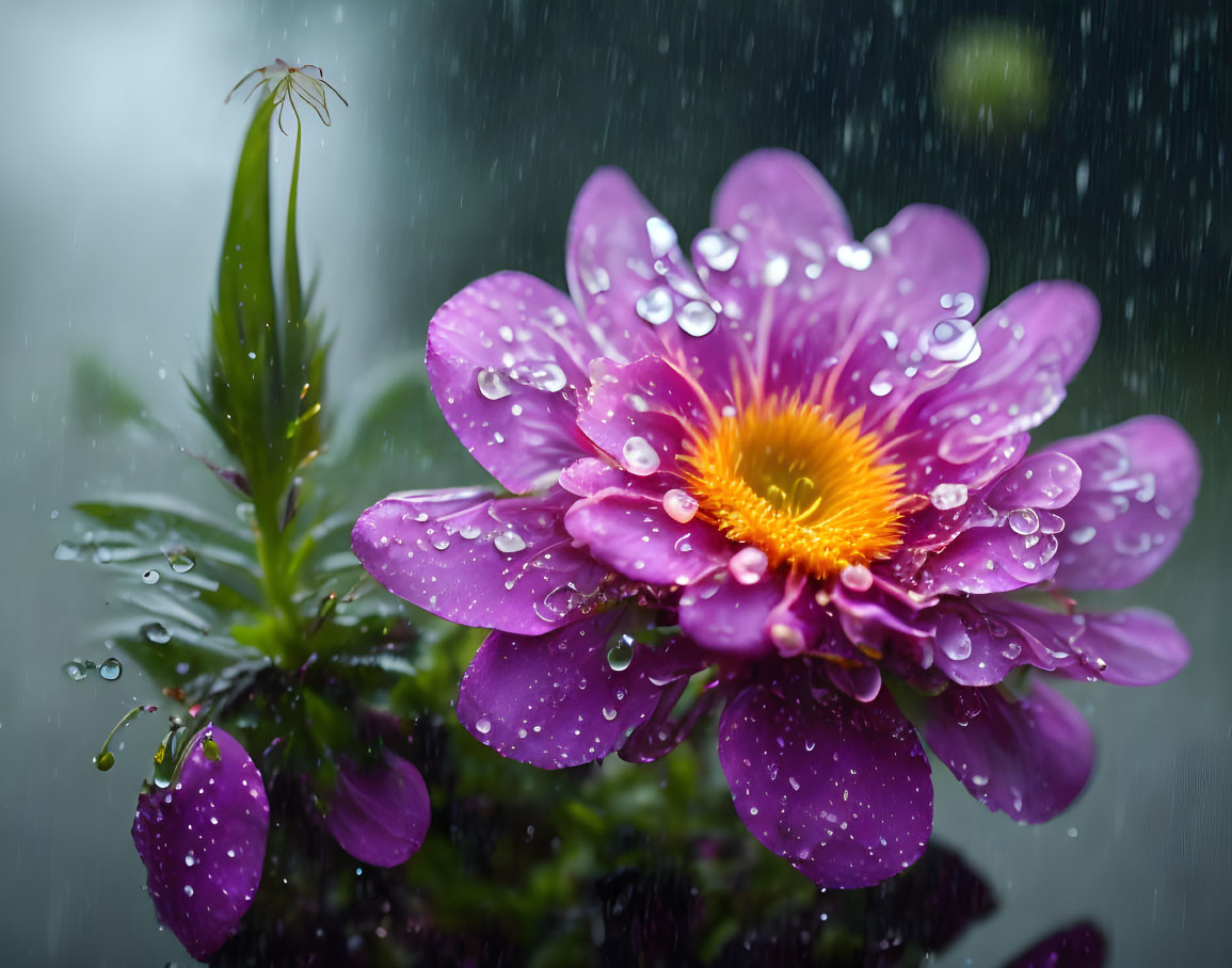 Rainy day beautiful flower