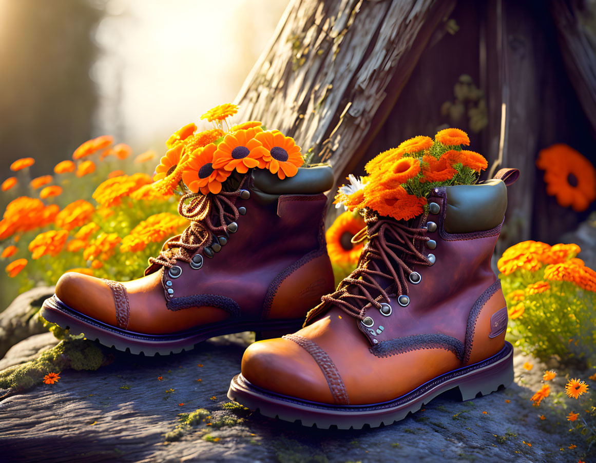my boots are made for flowers