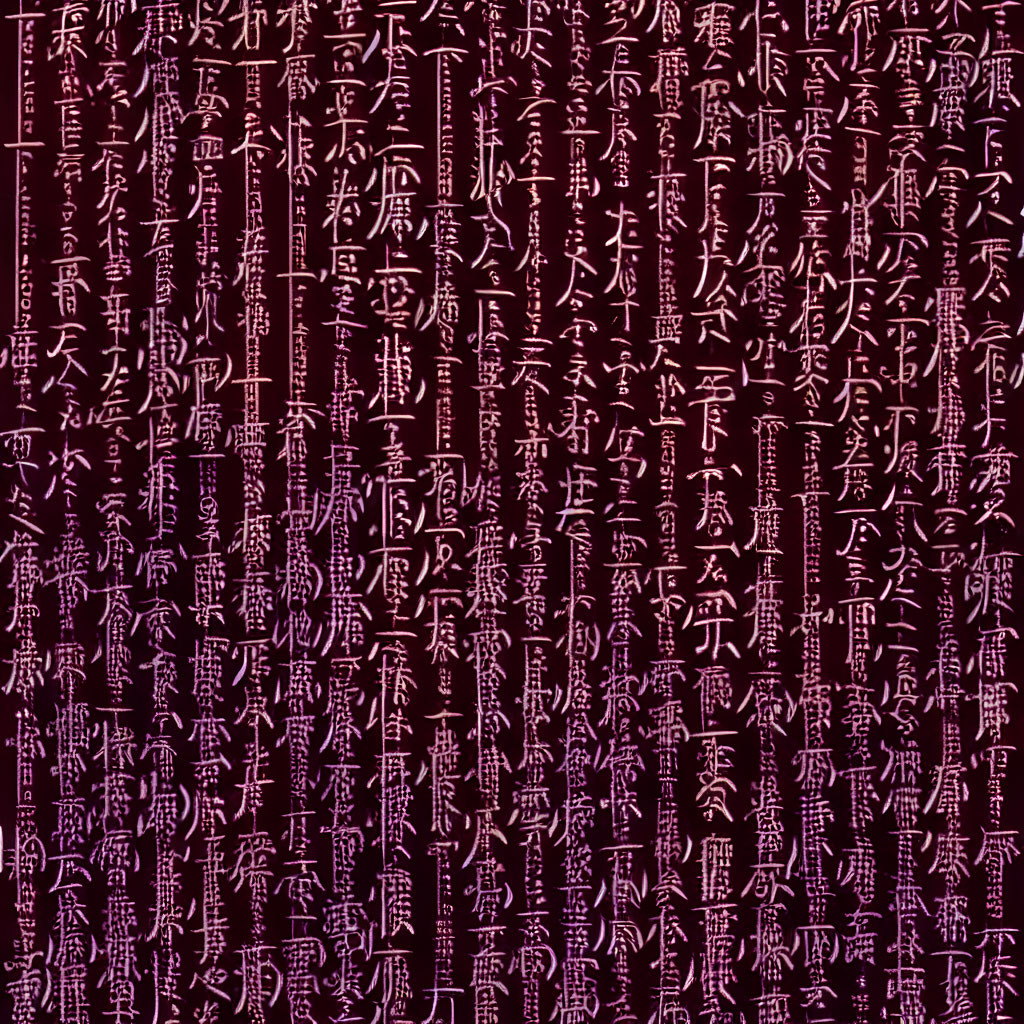 Textured Background with Rows of Intricate White Asian Script
