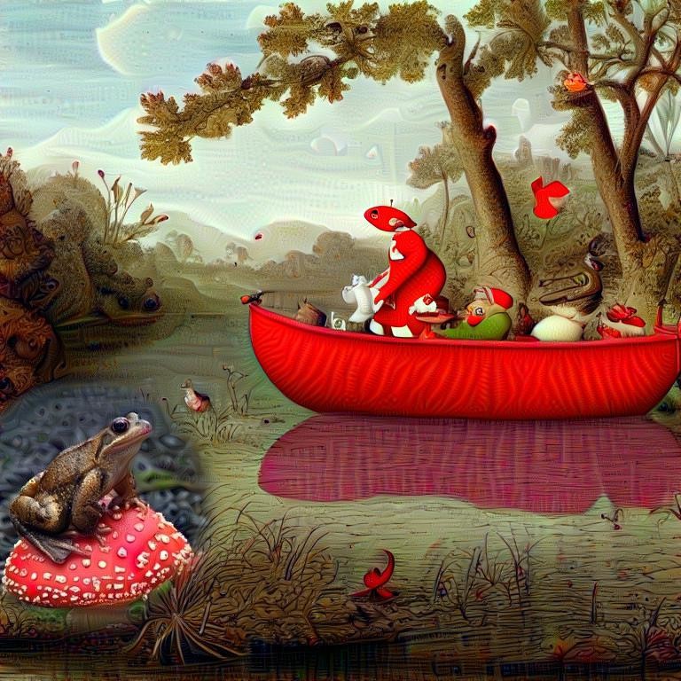Mr Toad and His Mushroom Friends on the River 
