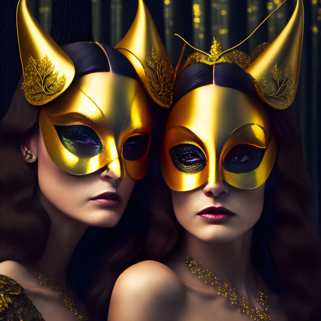 Forest Women in Masks at Night