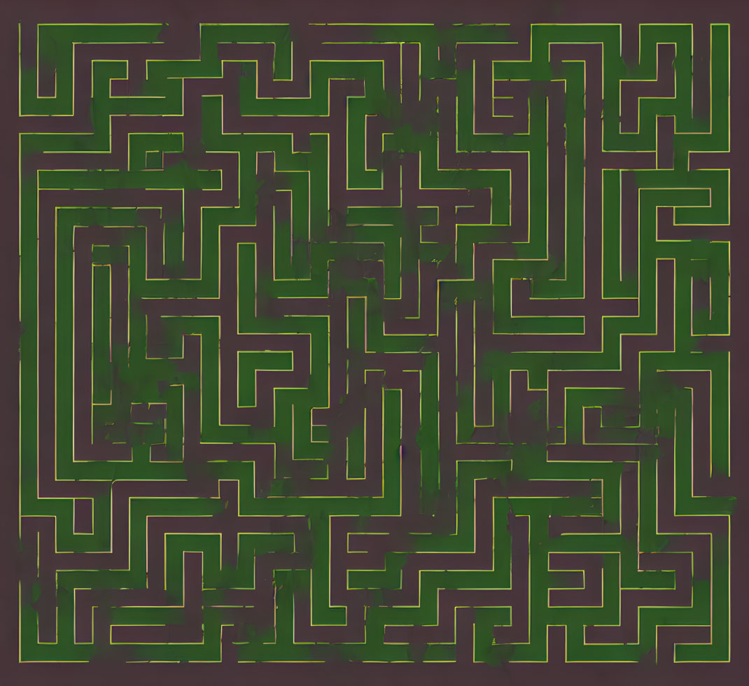 Intricate Green Maze on Dark Background