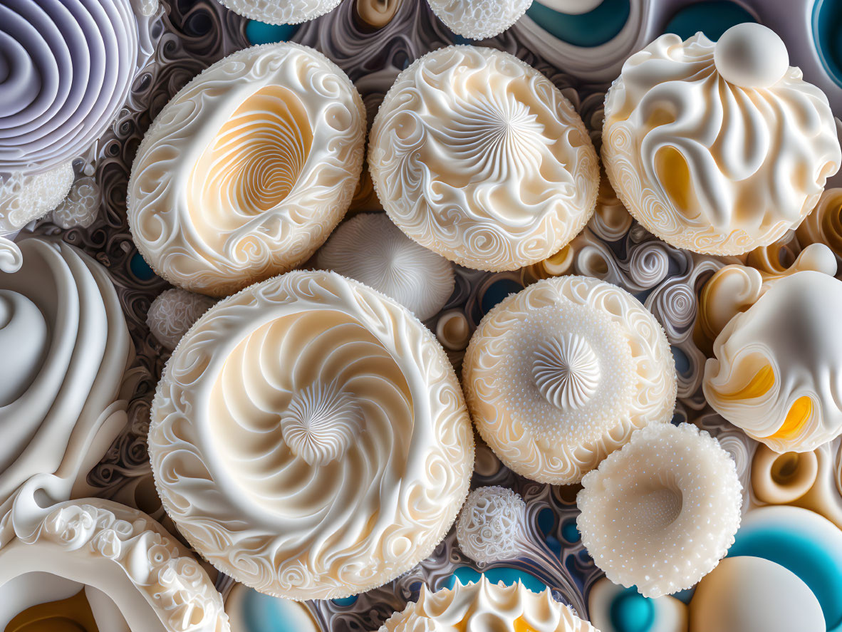 Arranged meringues