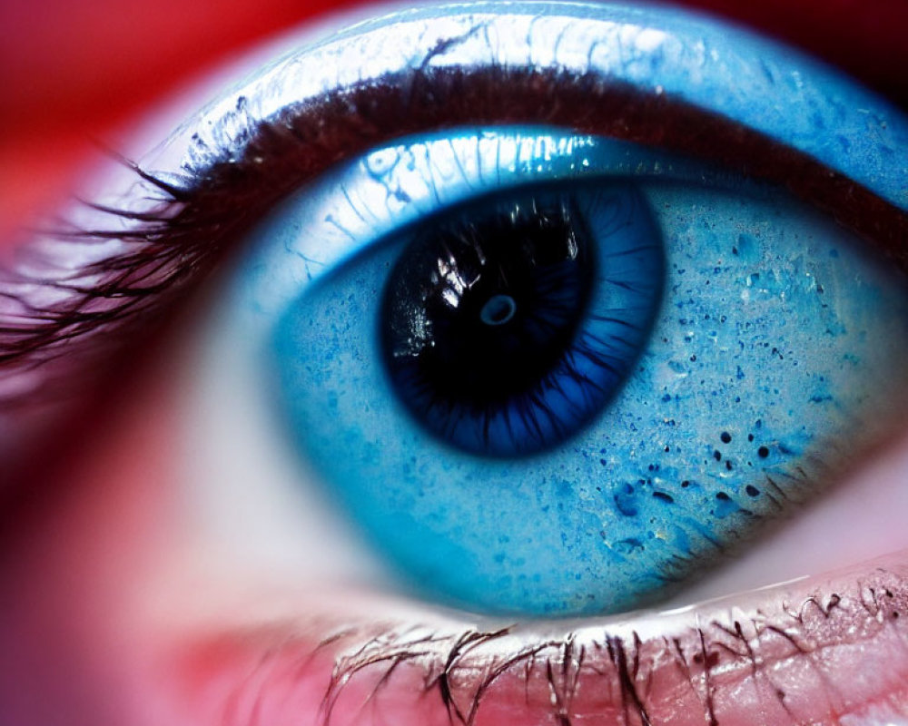Detailed Close-Up of Striking Blue Iris and Eyelashes