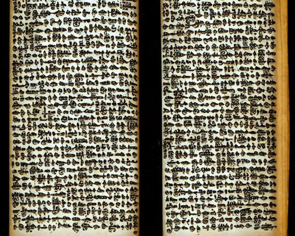 Ancient Manuscript with Ornate Arabic Script on Yellowed Paper