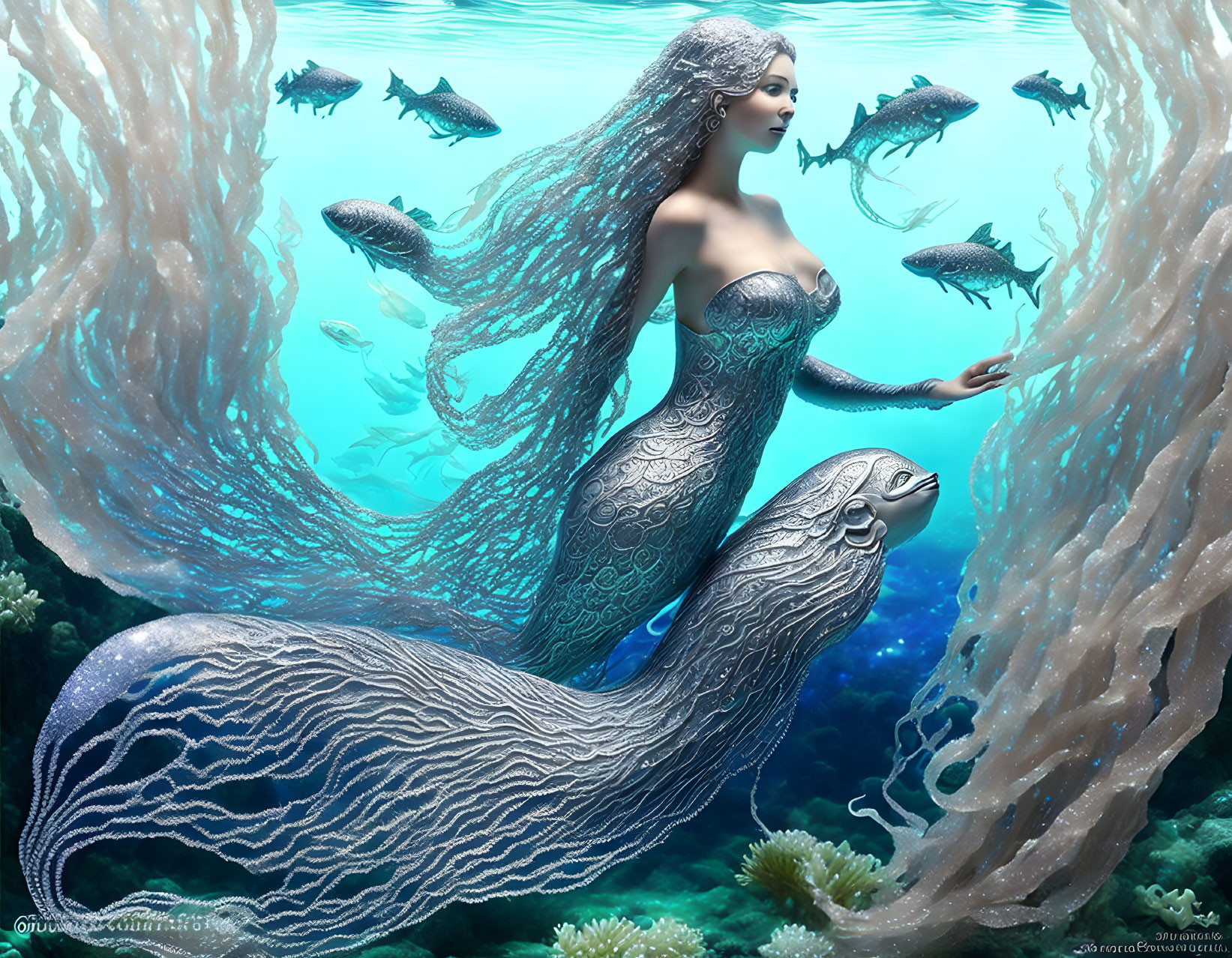  Silver mermaid