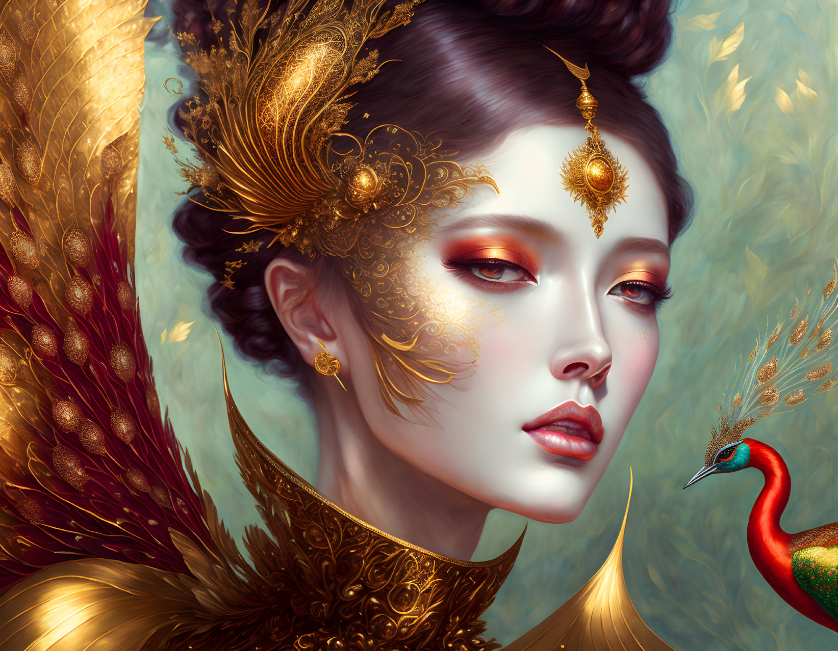 The Golden Empress And The Peacock 