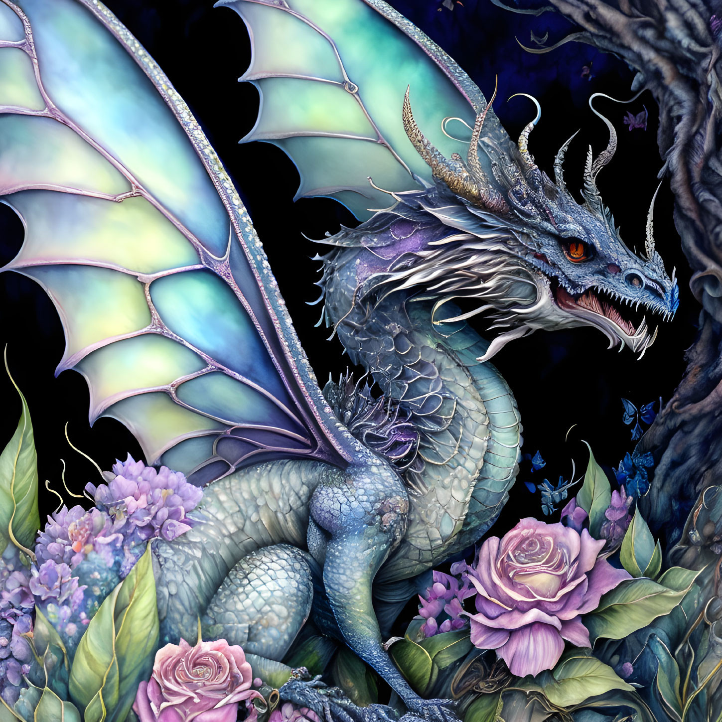 Dragon Lady In Roses Land 