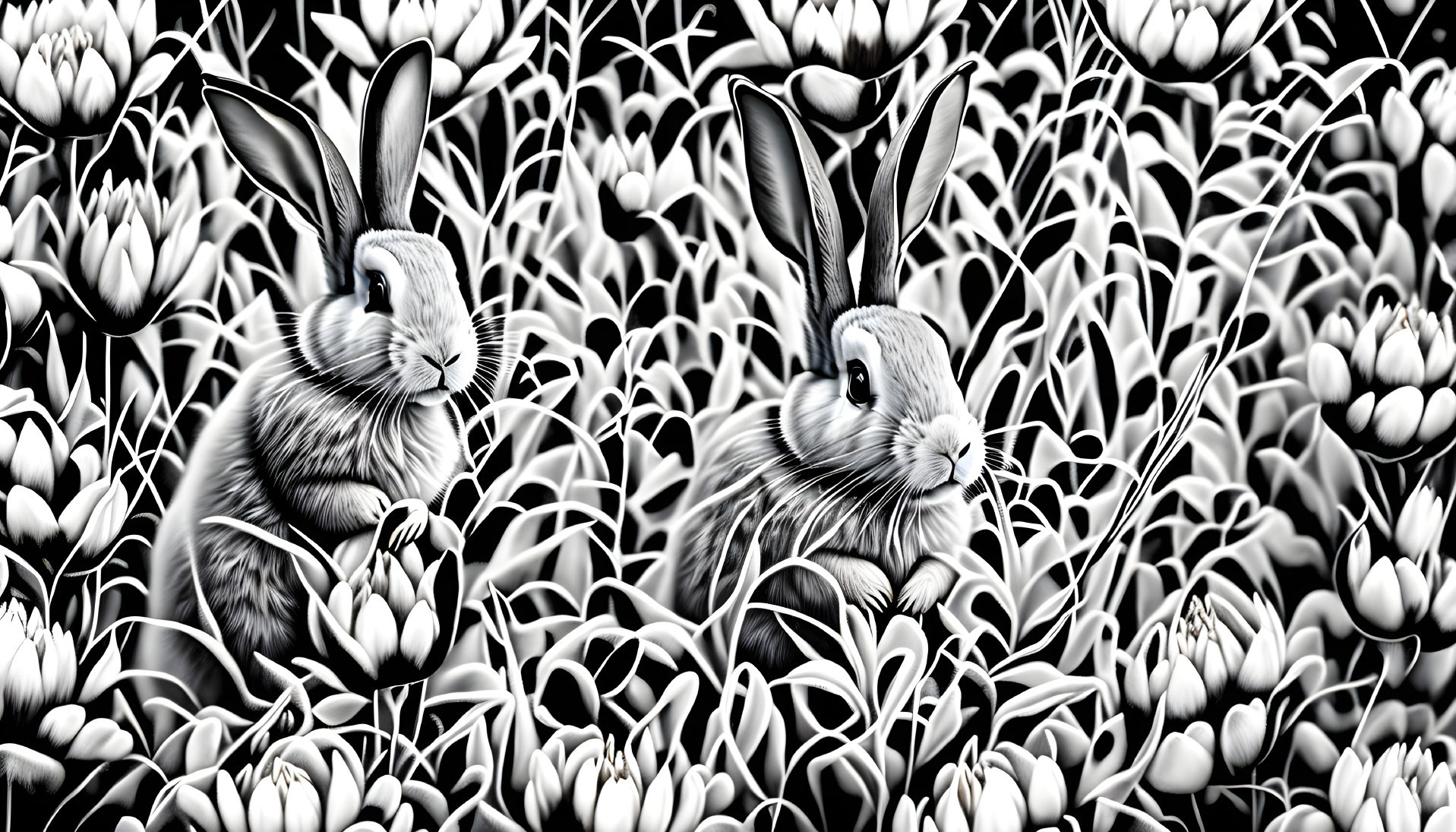  Black & White Rabbits
