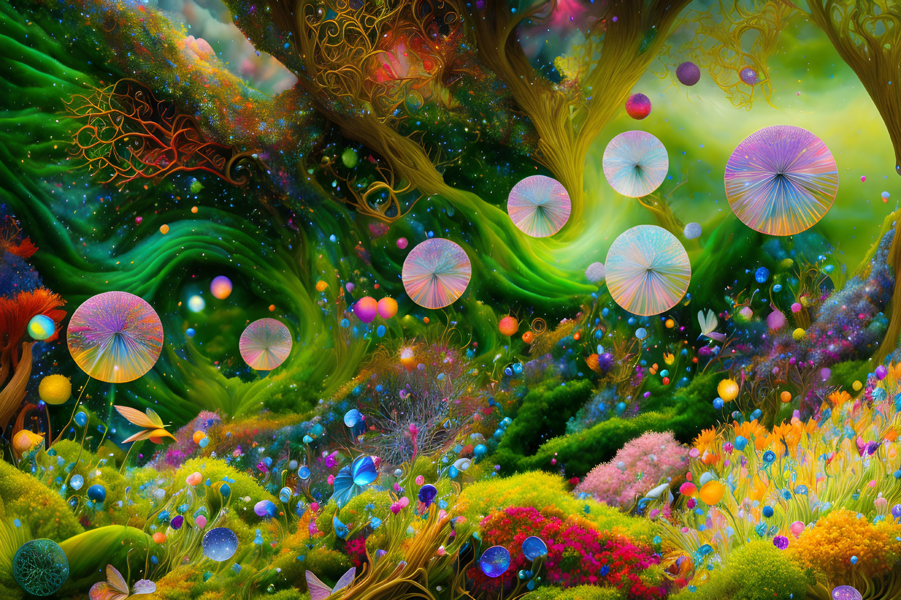 Subsonic explosion of coloured particles.