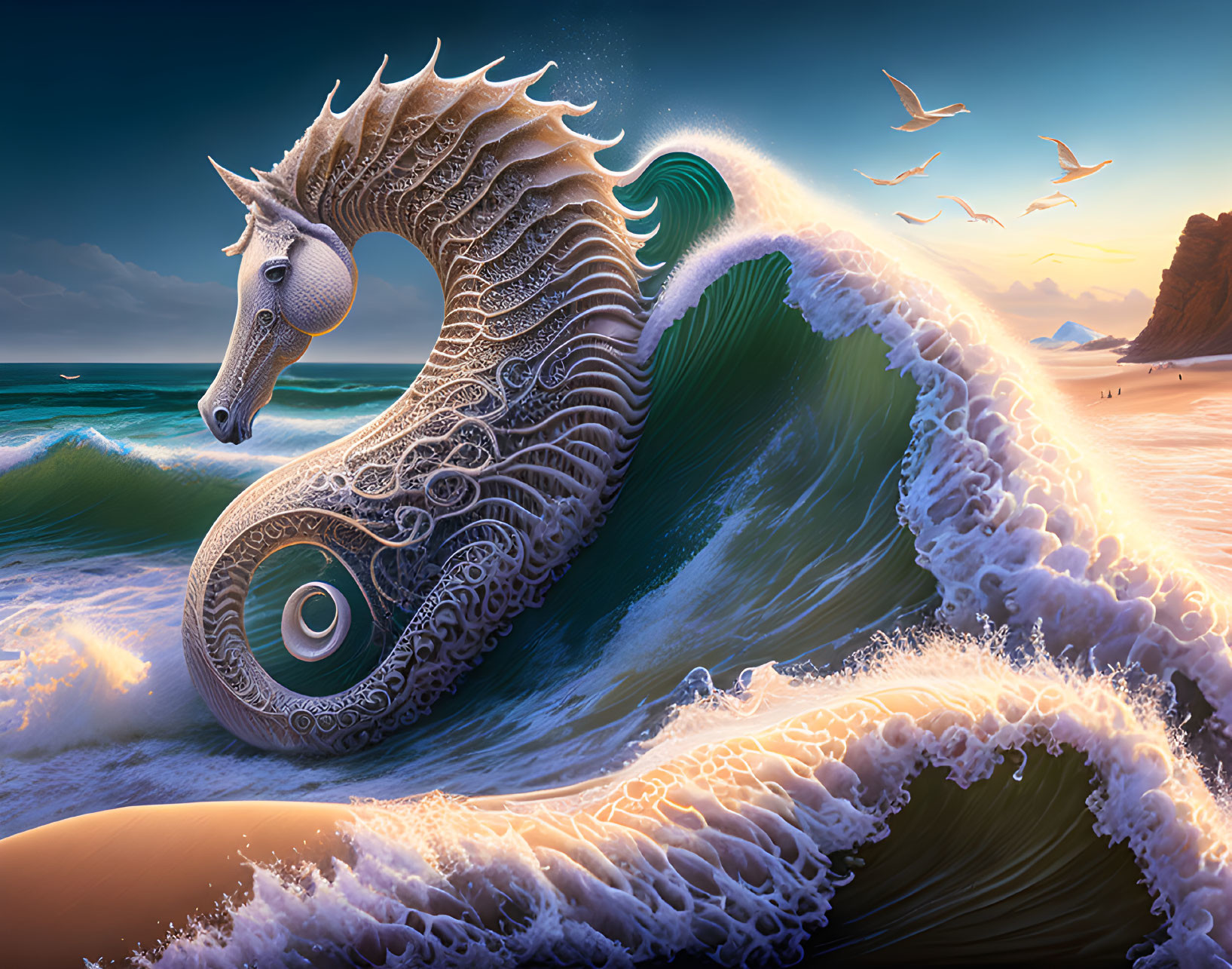 A beautiful seahorse wave.