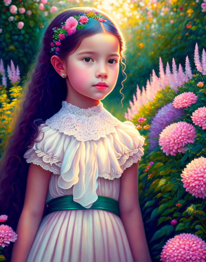 Young Girl in Garden