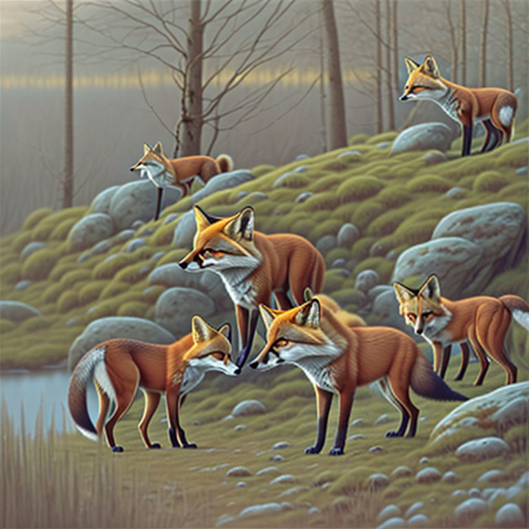 Six foxes