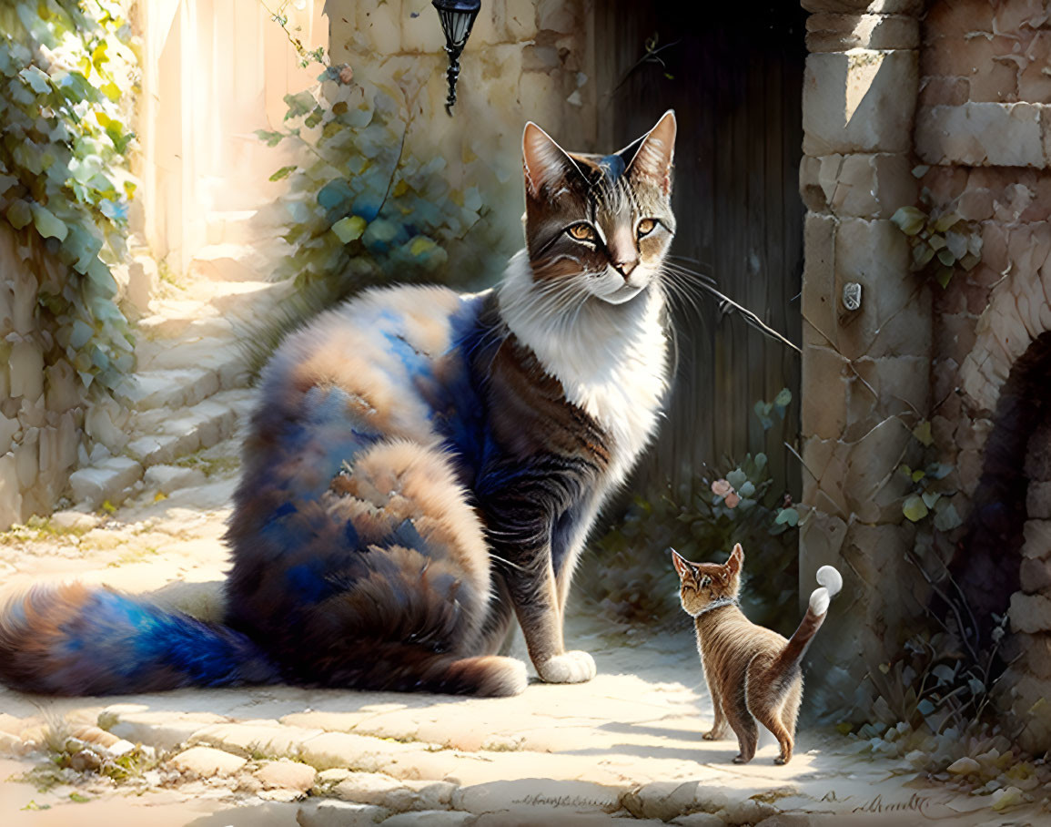 Cat with mini-cat