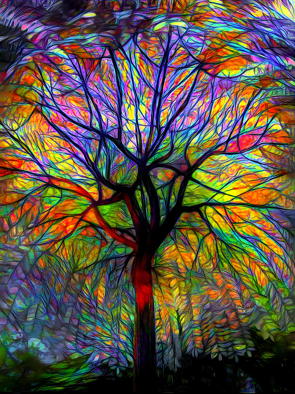 Stained glass tree