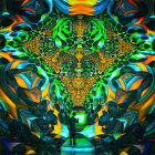 Colorful Jaguar in Psychedelic Jungle