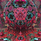 Symmetrical Bear Face Artwork with Psychedelic Colors