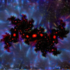 Dark Nebula with Red Stars in Colorful Interstellar Clouds