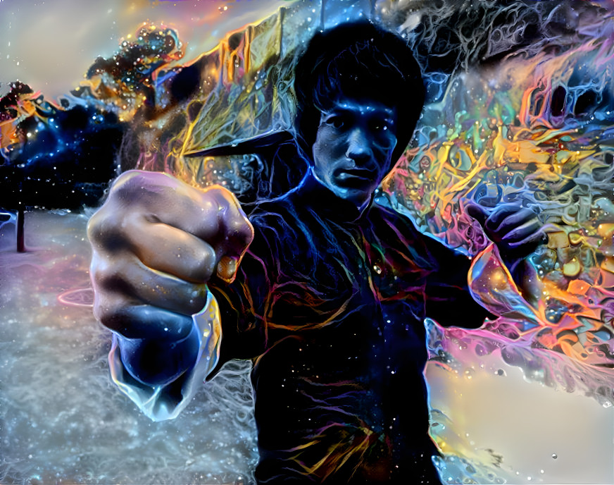 Bruce Lee on fire