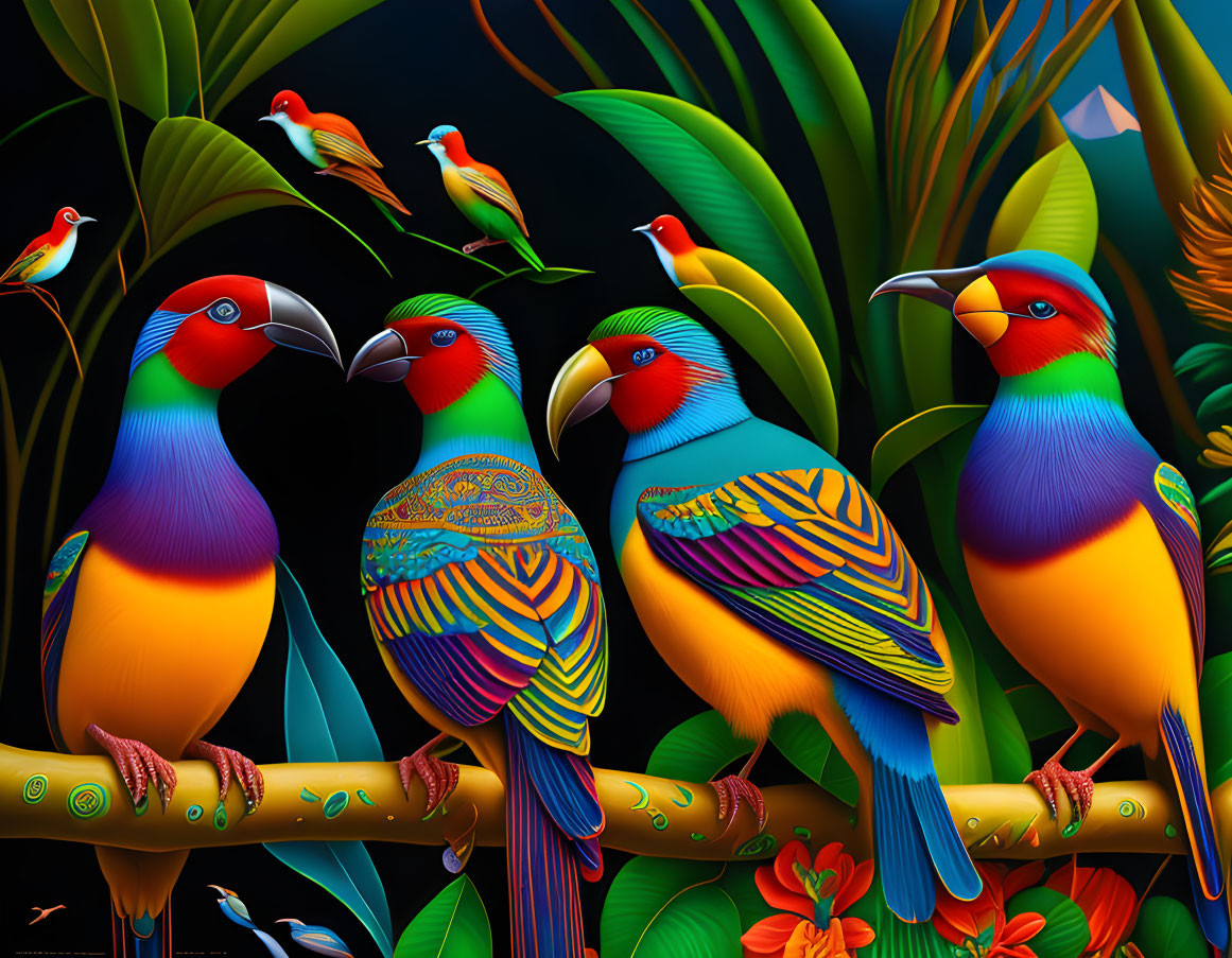 Papegaaien in het regenwoud.