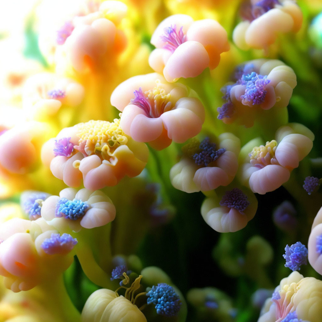 Detailed Macro Photography of Vibrant Multicolored Flowers