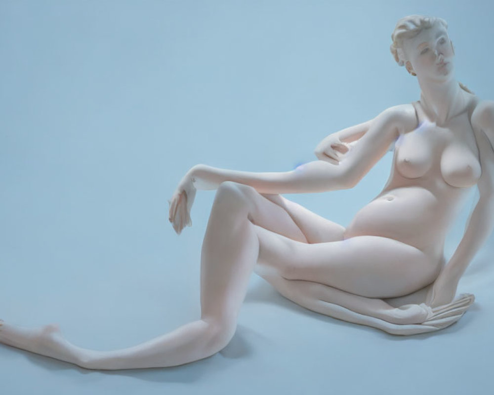 Classical female sculpture in reclined pose - 3D rendering