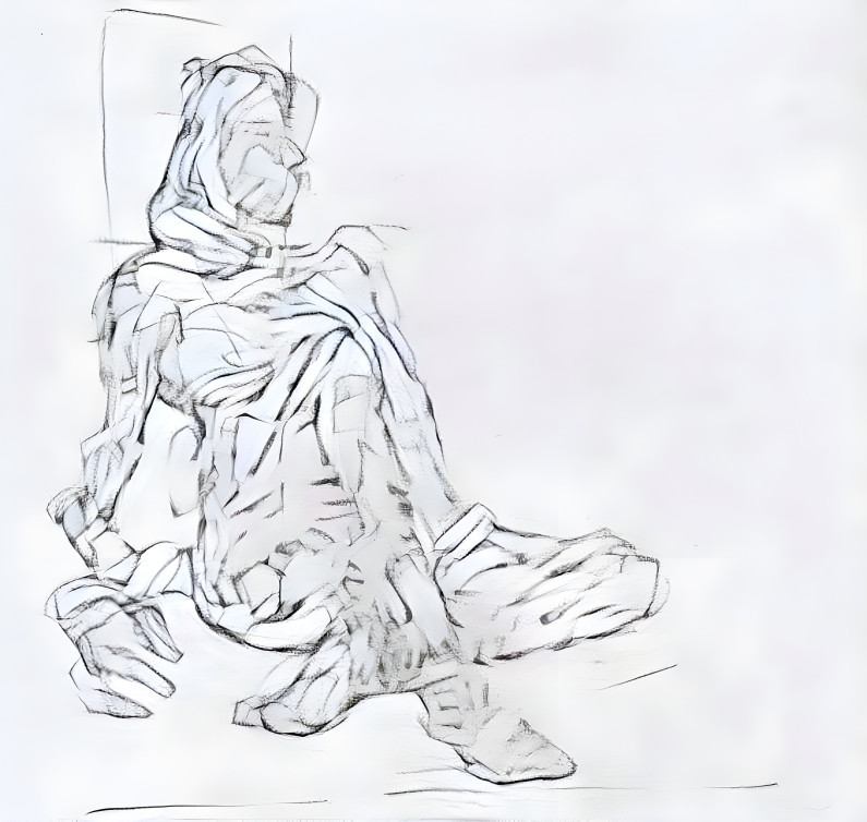 Refried style on a figure drawing