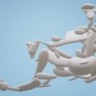 Classical female sculpture in reclined pose - 3D rendering