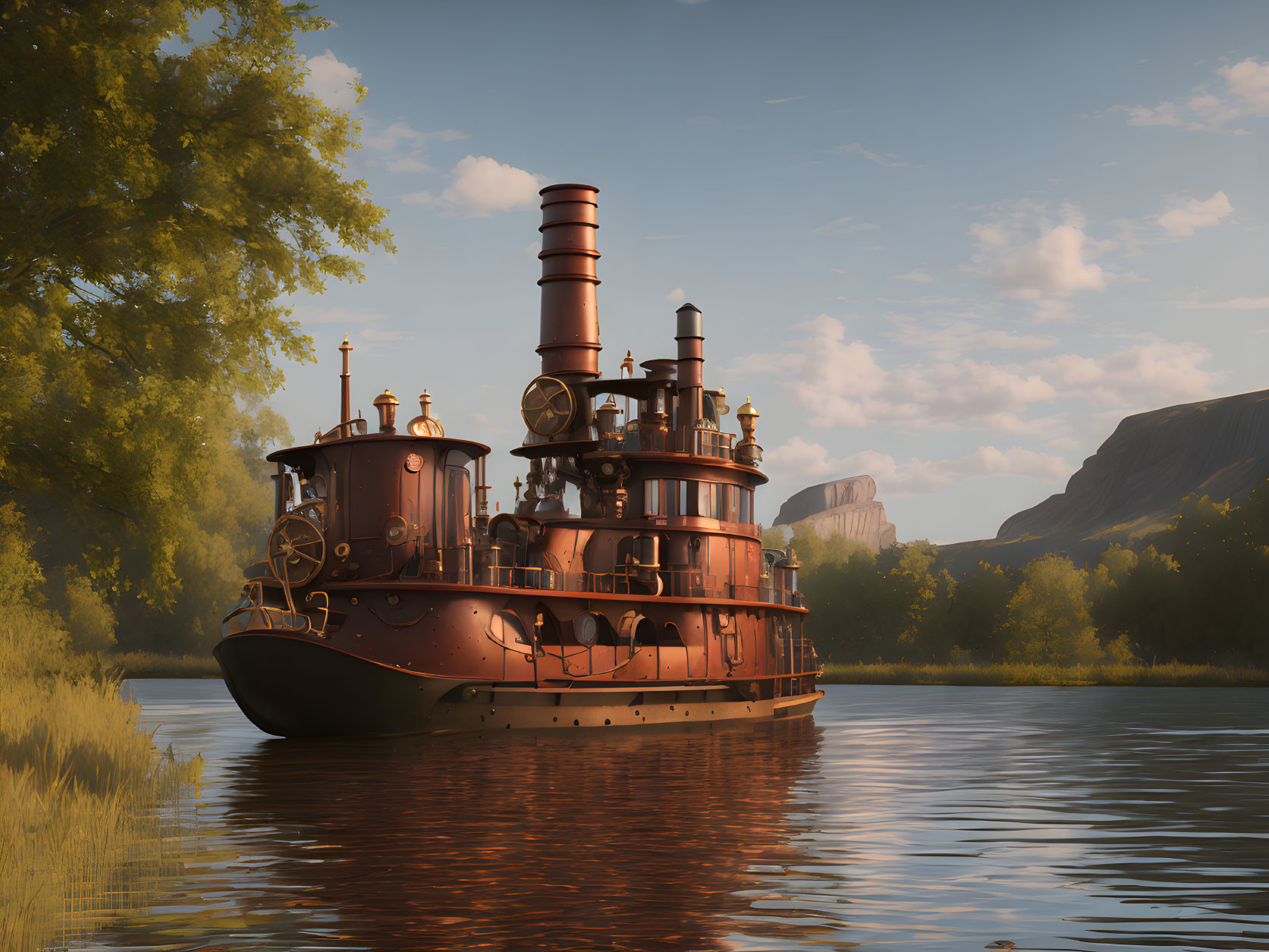 Steampunk Steamboat