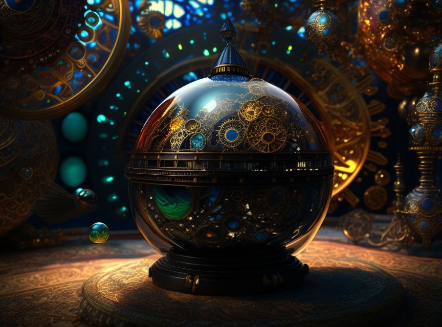 Steampunk Glass Sphere XXIII