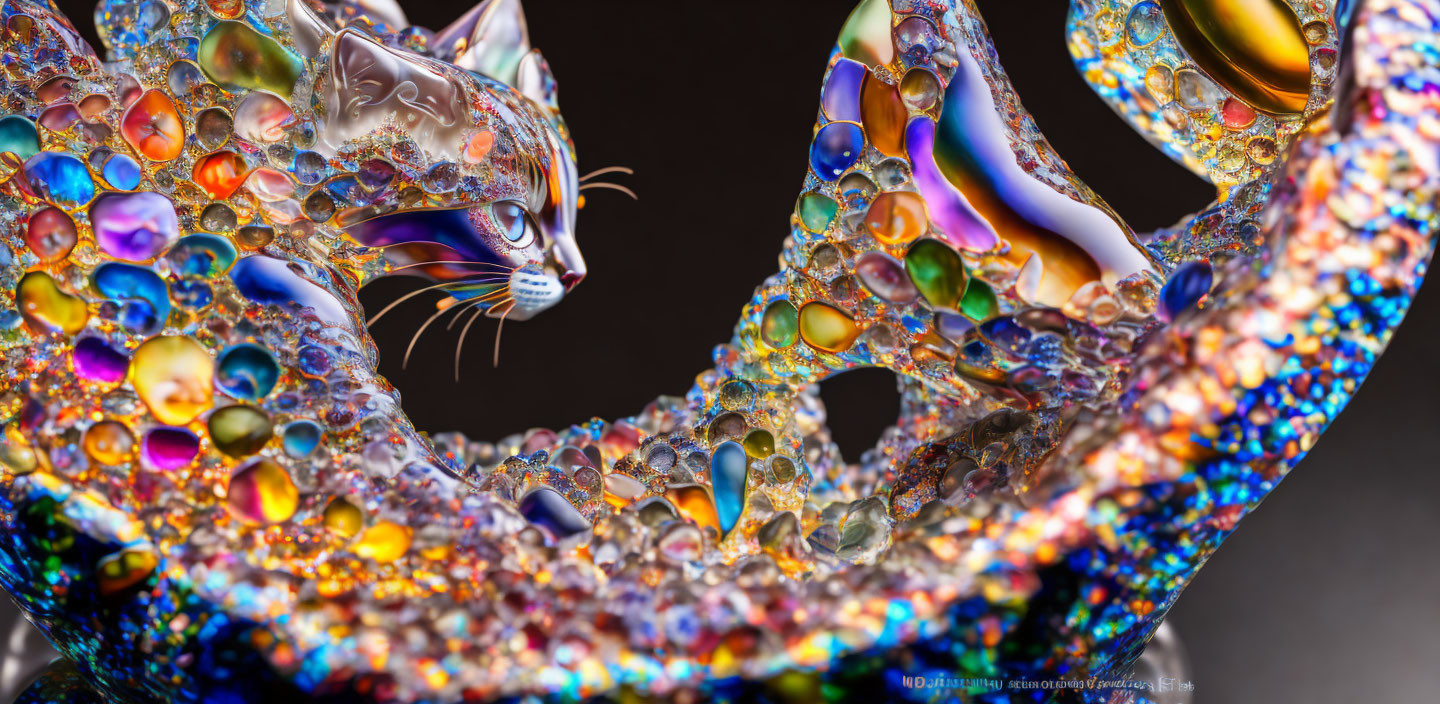 Jeweled Cat Brooch