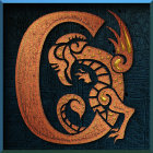 Intricate Celtic Dragon-themed Gold Letter D on Dark Background