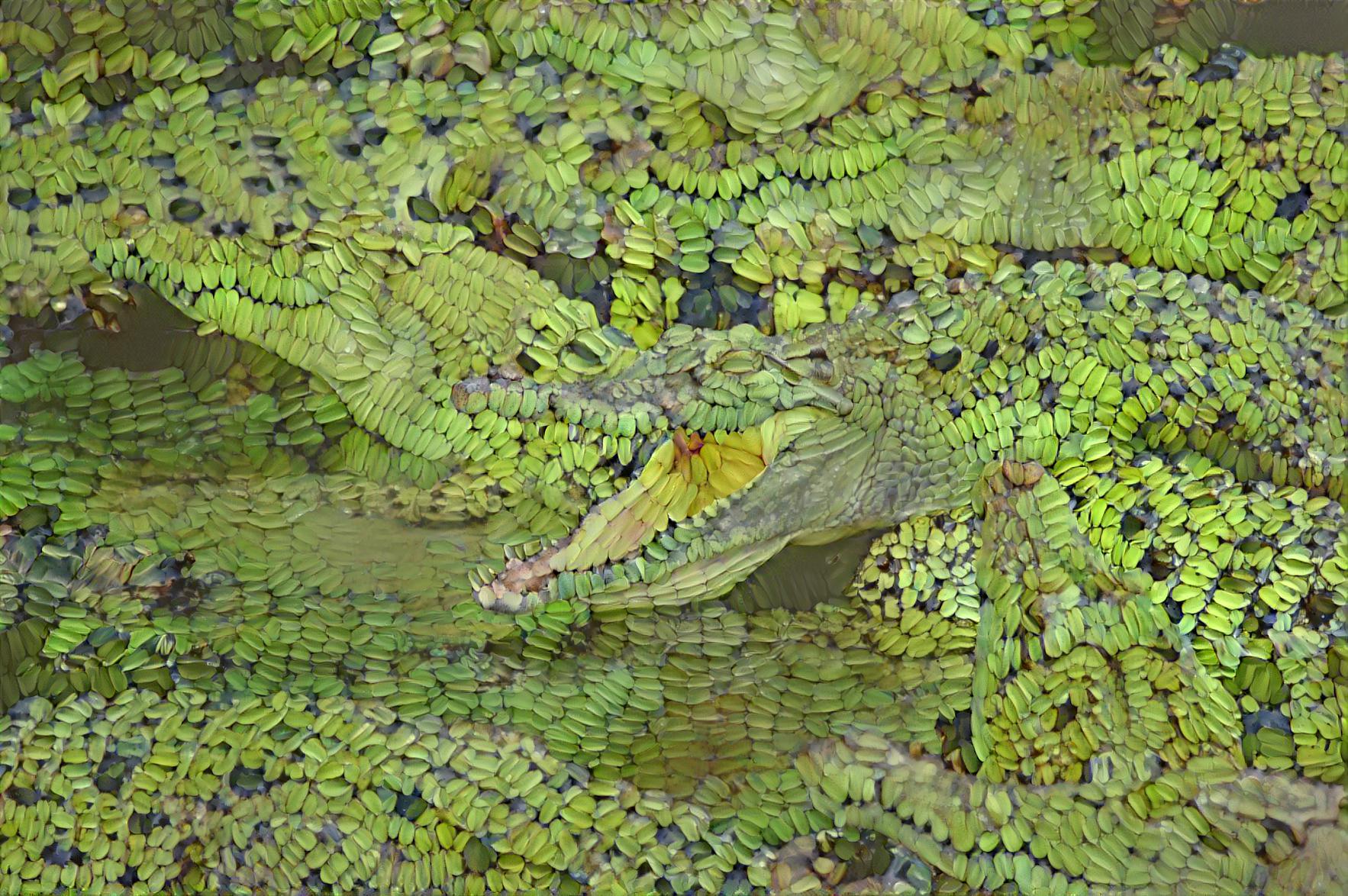 crocodile in the lillypads