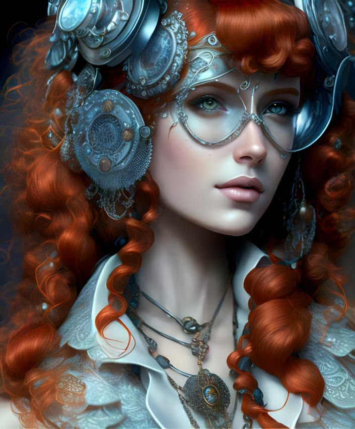 Portrait, Red Haired Steampunk Girl