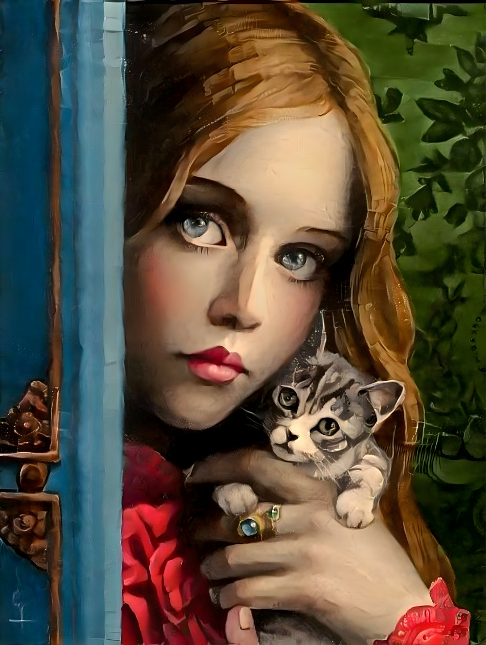 A Girl and her Kitten....