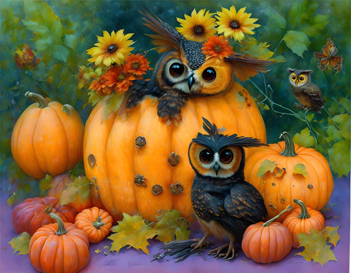 Owls & Pumpkins 