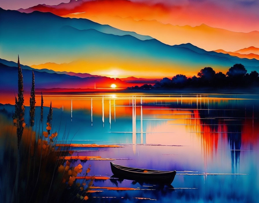 Sunset on the lake 