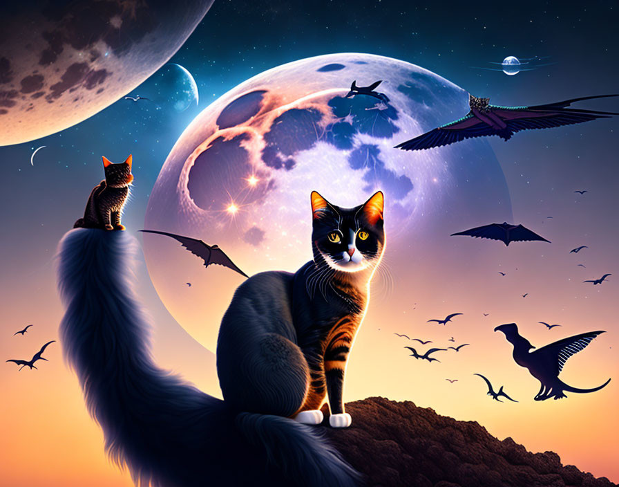 Moonlit Feline Fantasy
