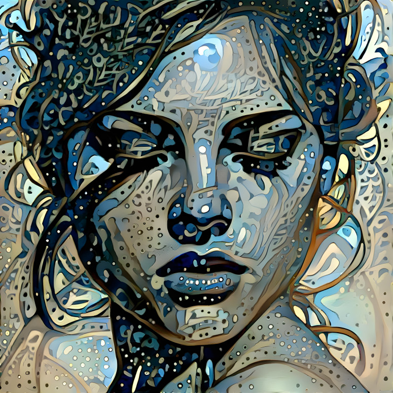 A woman made by AI and deep styled