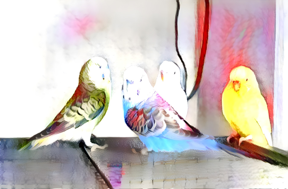 Watercolor parakeets