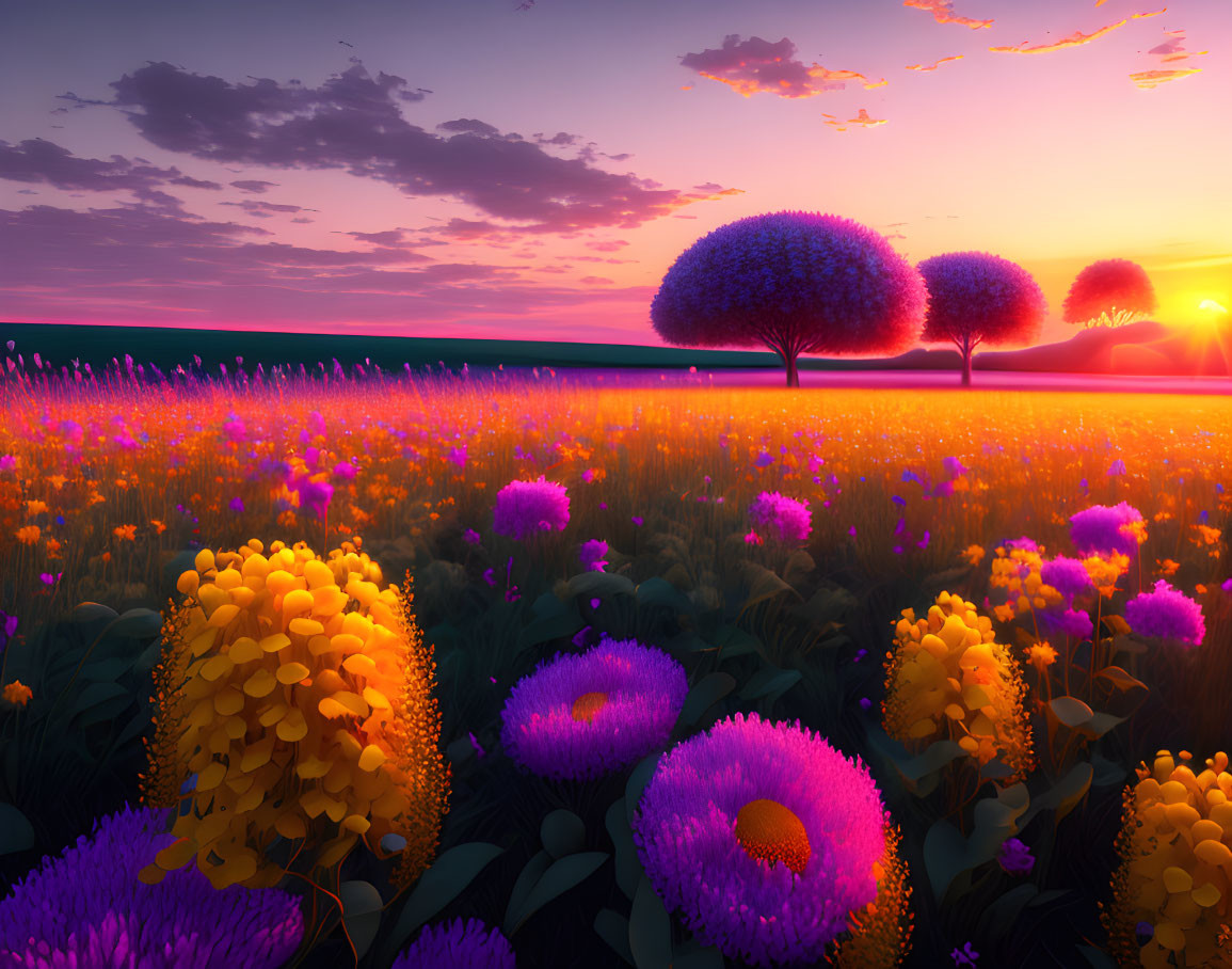 Sunset flowers 