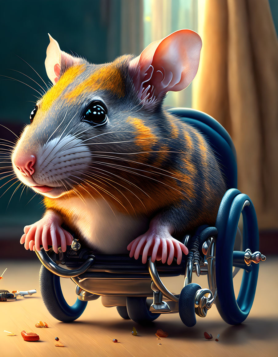 Charming little wheelchair rat