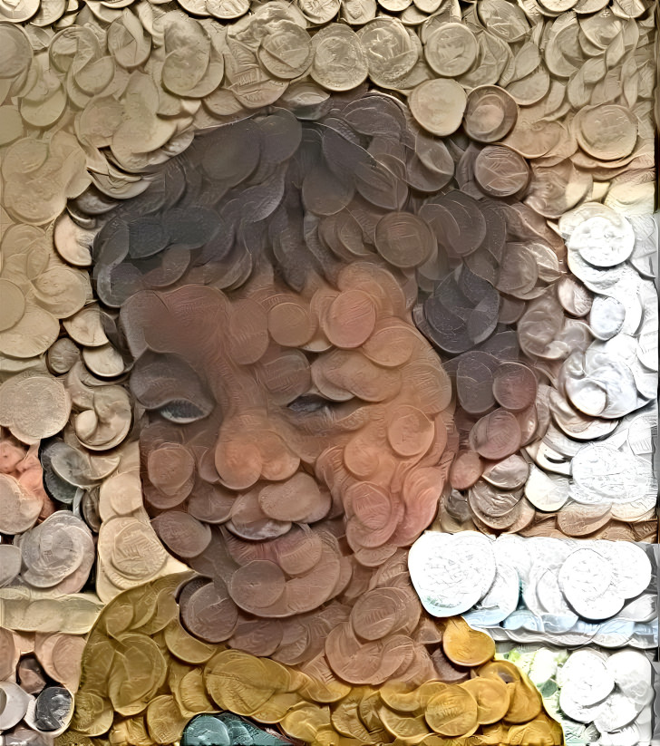 Baby made of coins