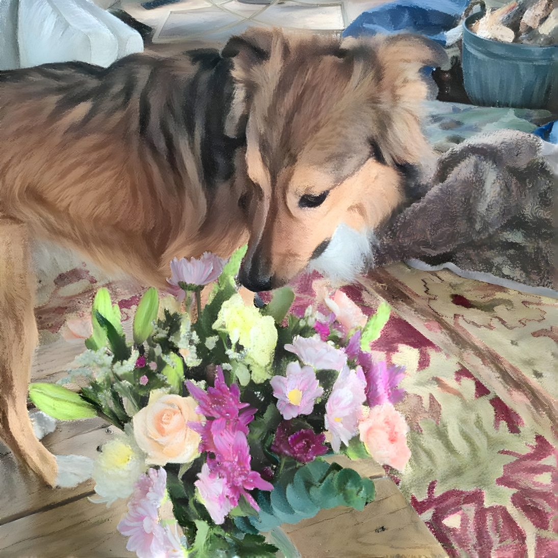 He loves flowers